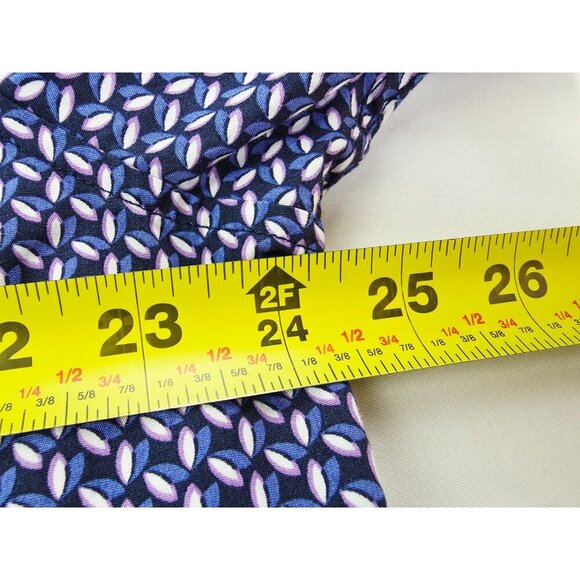 Tasso Elba Size XL 17-17.5 Black Blue White Lavender Ovel Pattern Cotton Shirt - Picture 2 of 9